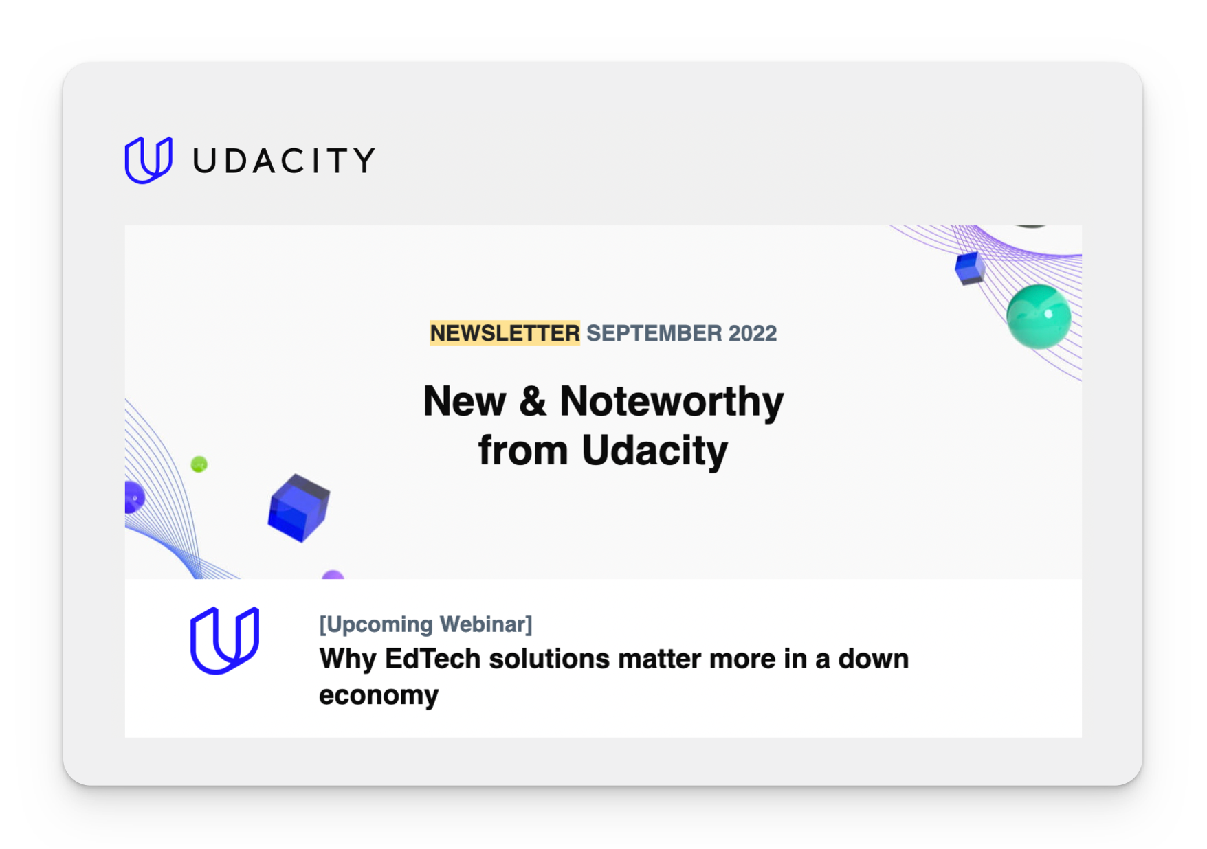 Udacity's newsletter